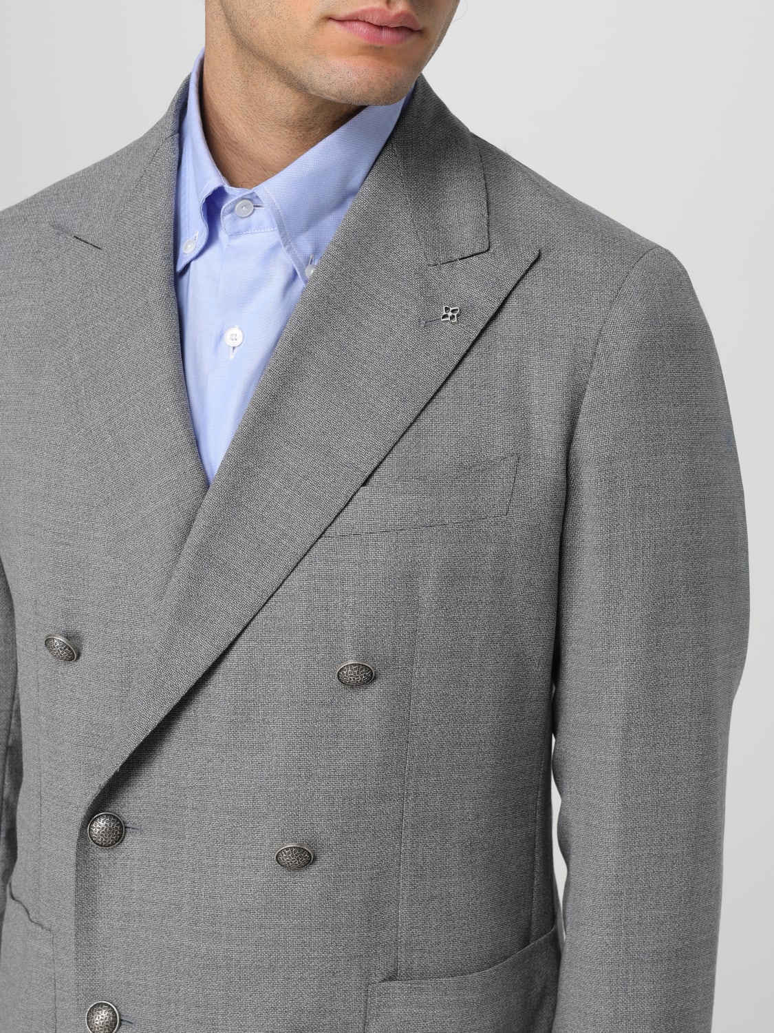TAGLIATORE GIACCA: Blazer a doppiopetto Tagliatore, Grigio - Img 4