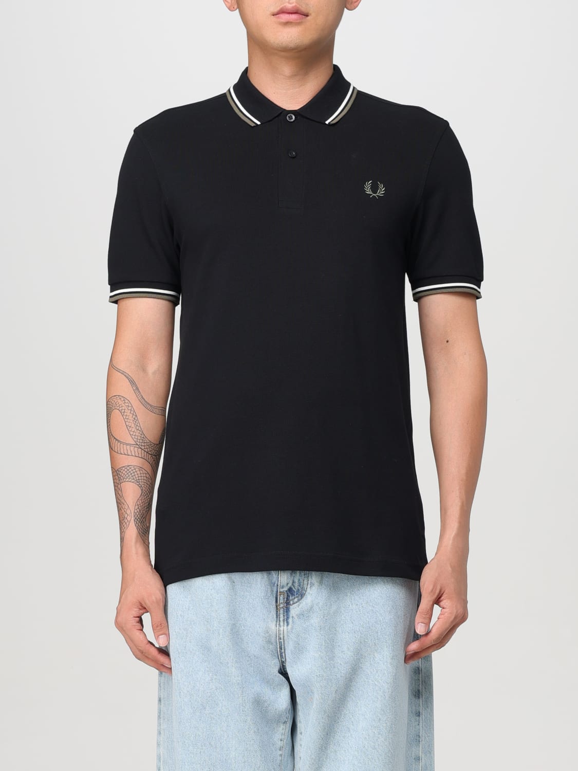 FRED PERRY POLO SHIRT: T-shirt men Fred Perry, Black - Img 1