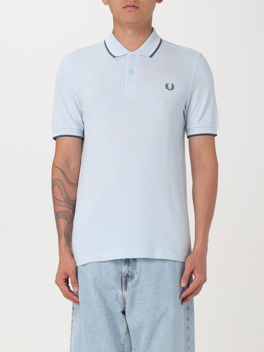 FRED PERRY POLO SHIRT: T-shirt men Fred Perry, Blue - Img 1