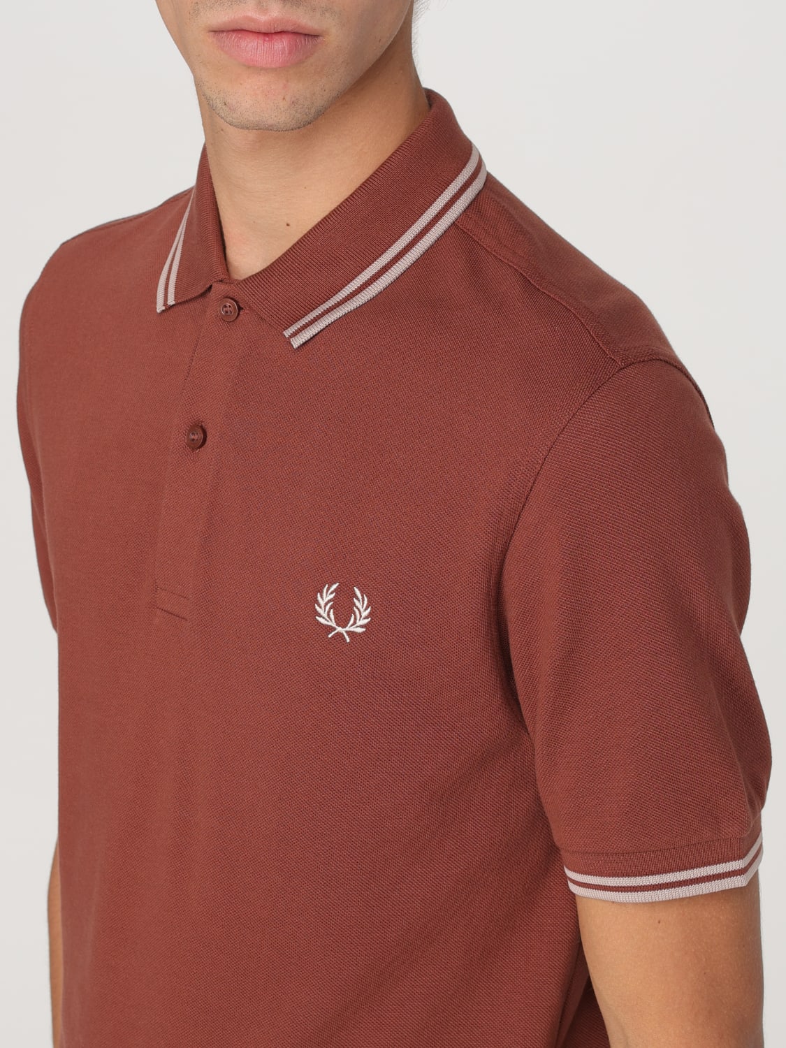 FRED PERRY POLO: Polo Fred Perry in piquet di cotone , Marrone - Img 3