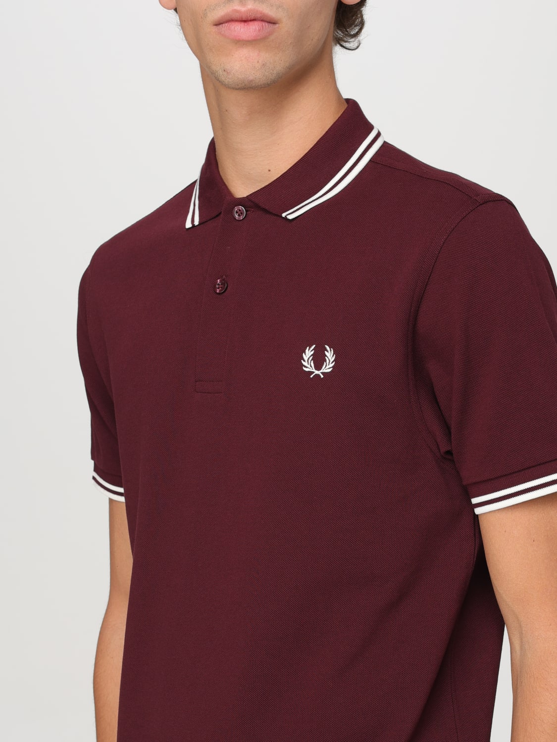FRED PERRY POLO SHIRT: T-shirt men Fred Perry, Burgundy - Img 3