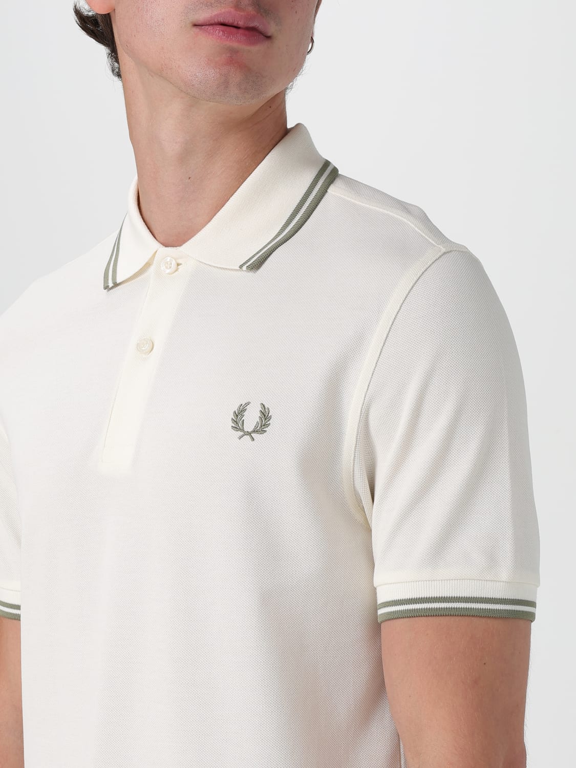 FRED PERRY POLO: Polo Fred Perry in piquet di cotone , Sabbia - Img 3