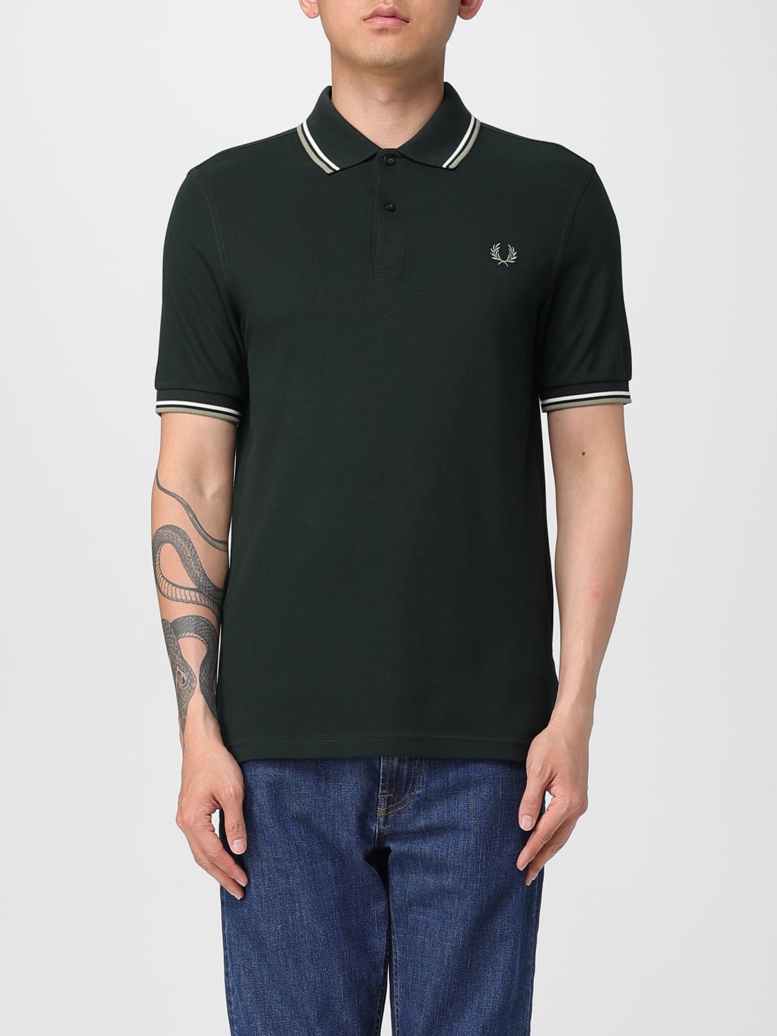 FRED PERRY POLO SHIRT: T-shirt men Fred Perry, Forest Green - Img 1