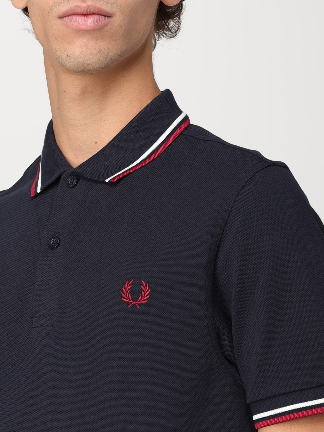 FRED PERRY POLO: Polo Fred Perry in piquet di cotone , Blue 1 - Img 3