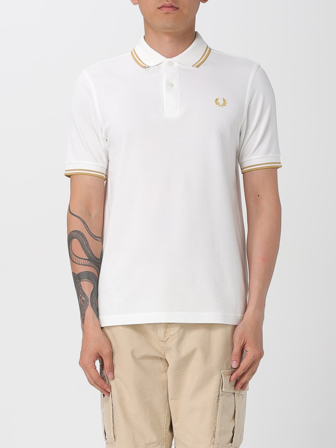 FRED PERRY POLO SHIRT: T-shirt men Fred Perry, Bianco 4 - Img 1
