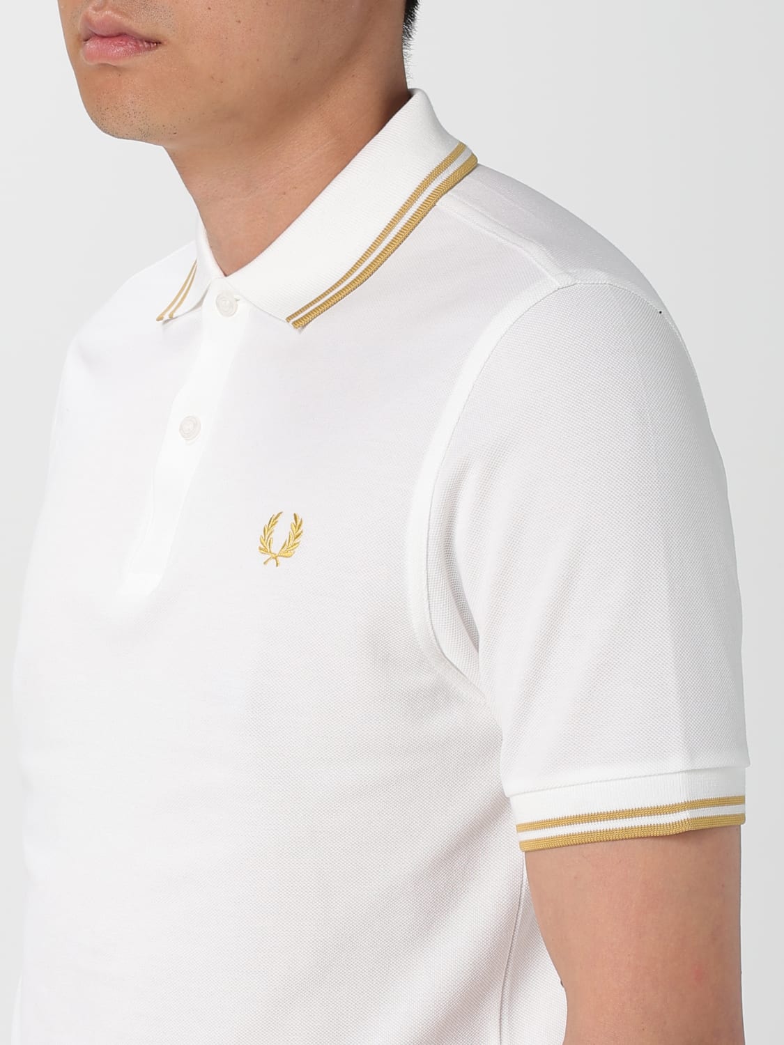 FRED PERRY POLO SHIRT: T-shirt men Fred Perry, Bianco 4 - Img 3