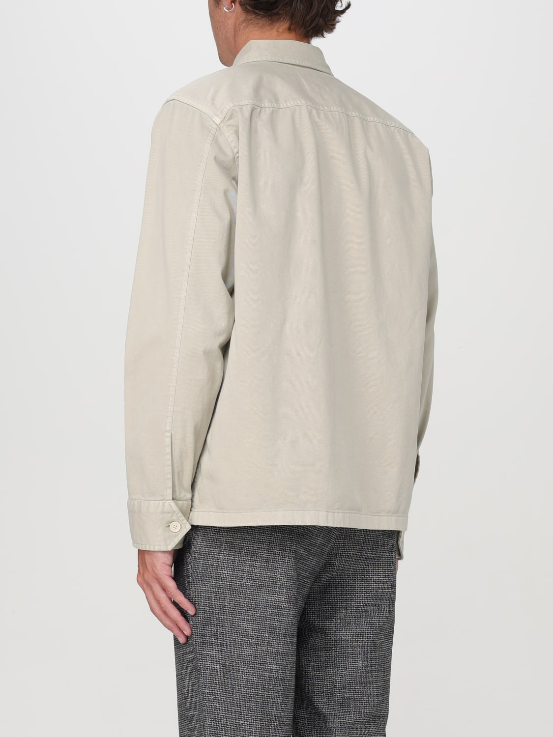 BOSS GIACCA: Giacca-camicia Boss in cotone, Beige - Img 3