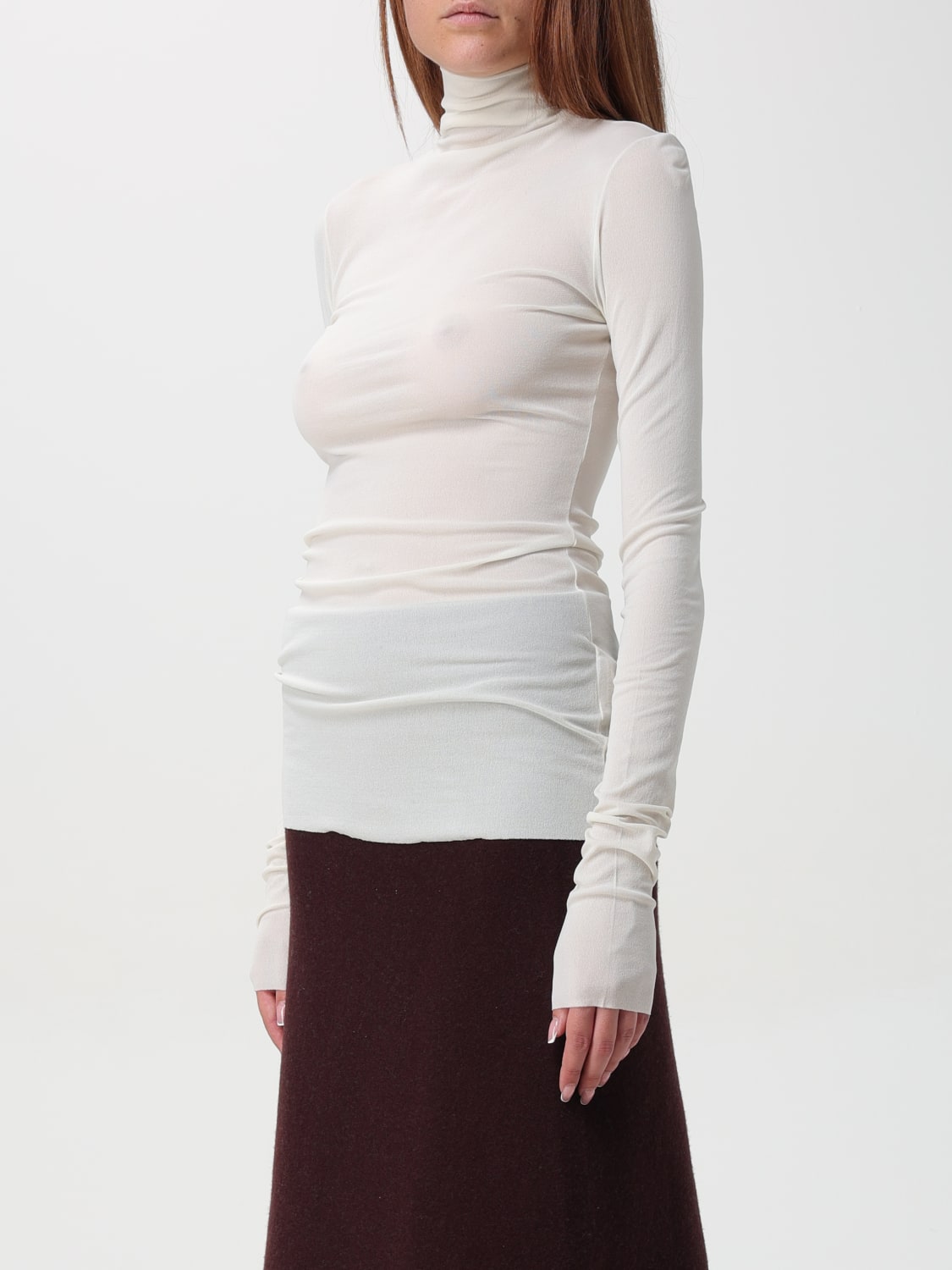 JIL SANDER TOP: Top Jil Sander in seta , Bianco - Img 3