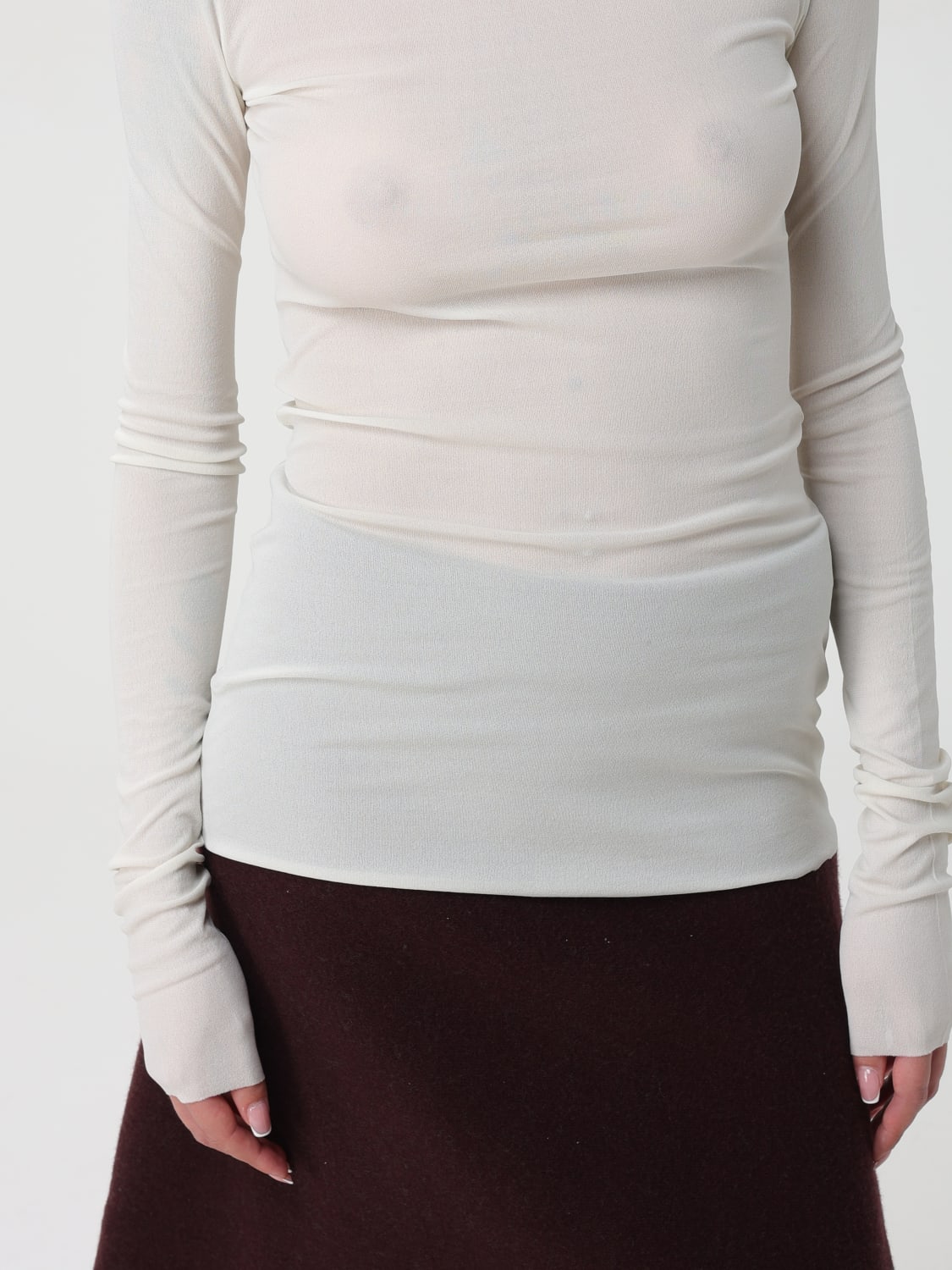 JIL SANDER TOP: Top Jil Sander in seta , Bianco - Img 4