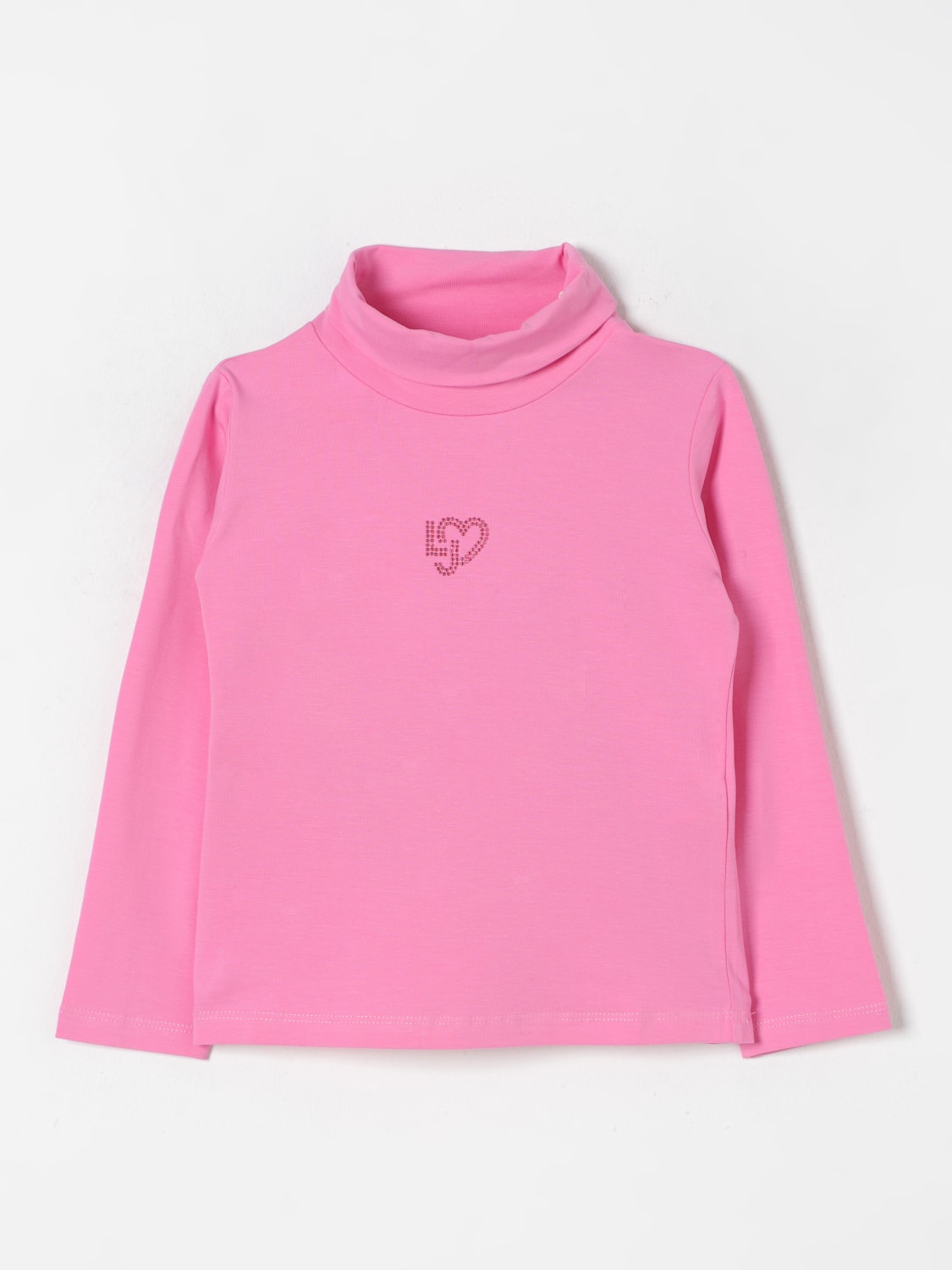 LIU JO T-SHIRT: T-shirt Liu Jo in jersey di cotone con cuore di strass, Rosa - Img 1