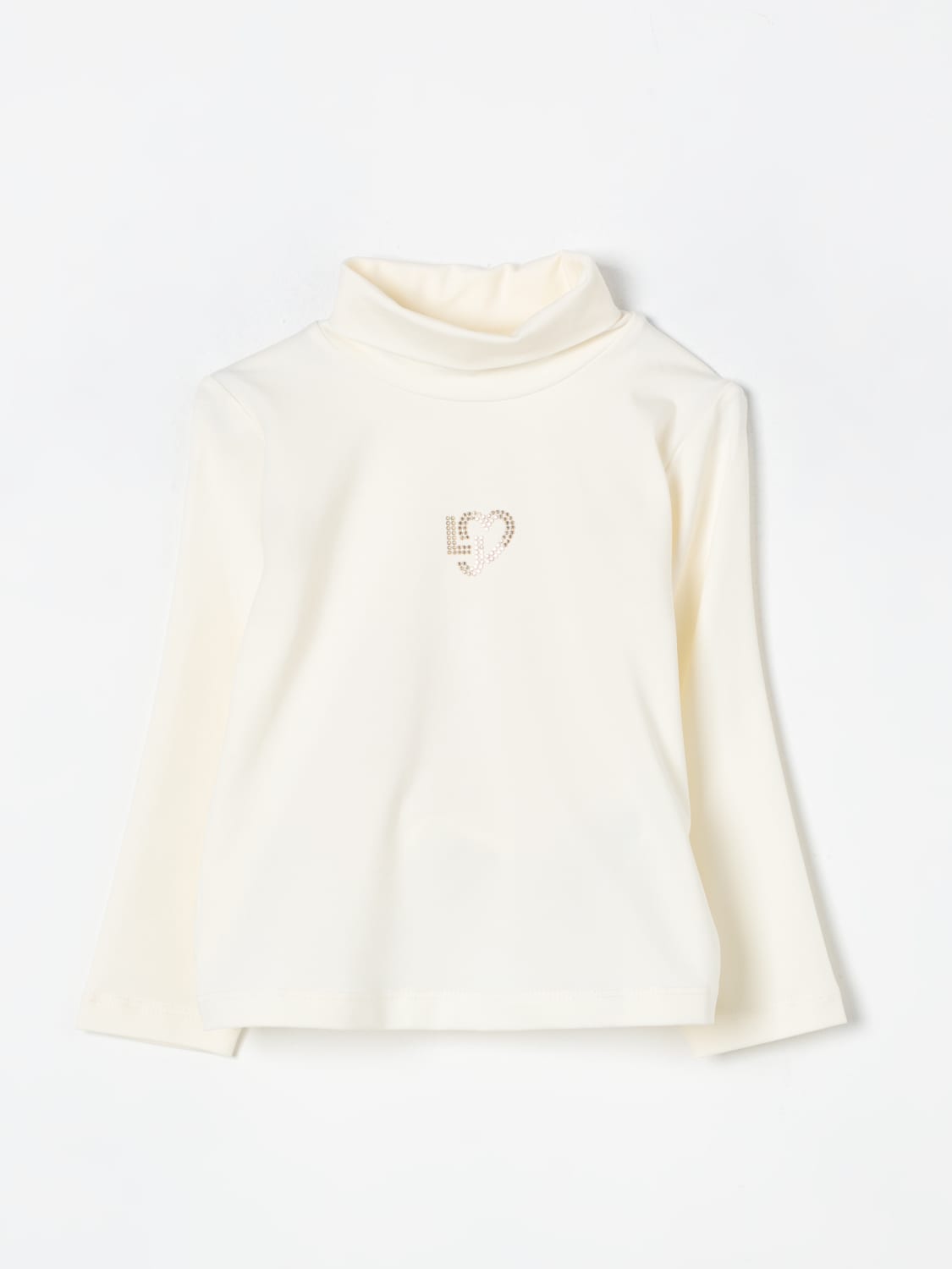 LIU JO T-SHIRT: T-shirt Liu Jo in jersey di cotone con cuore di strass, Burro - Img 1