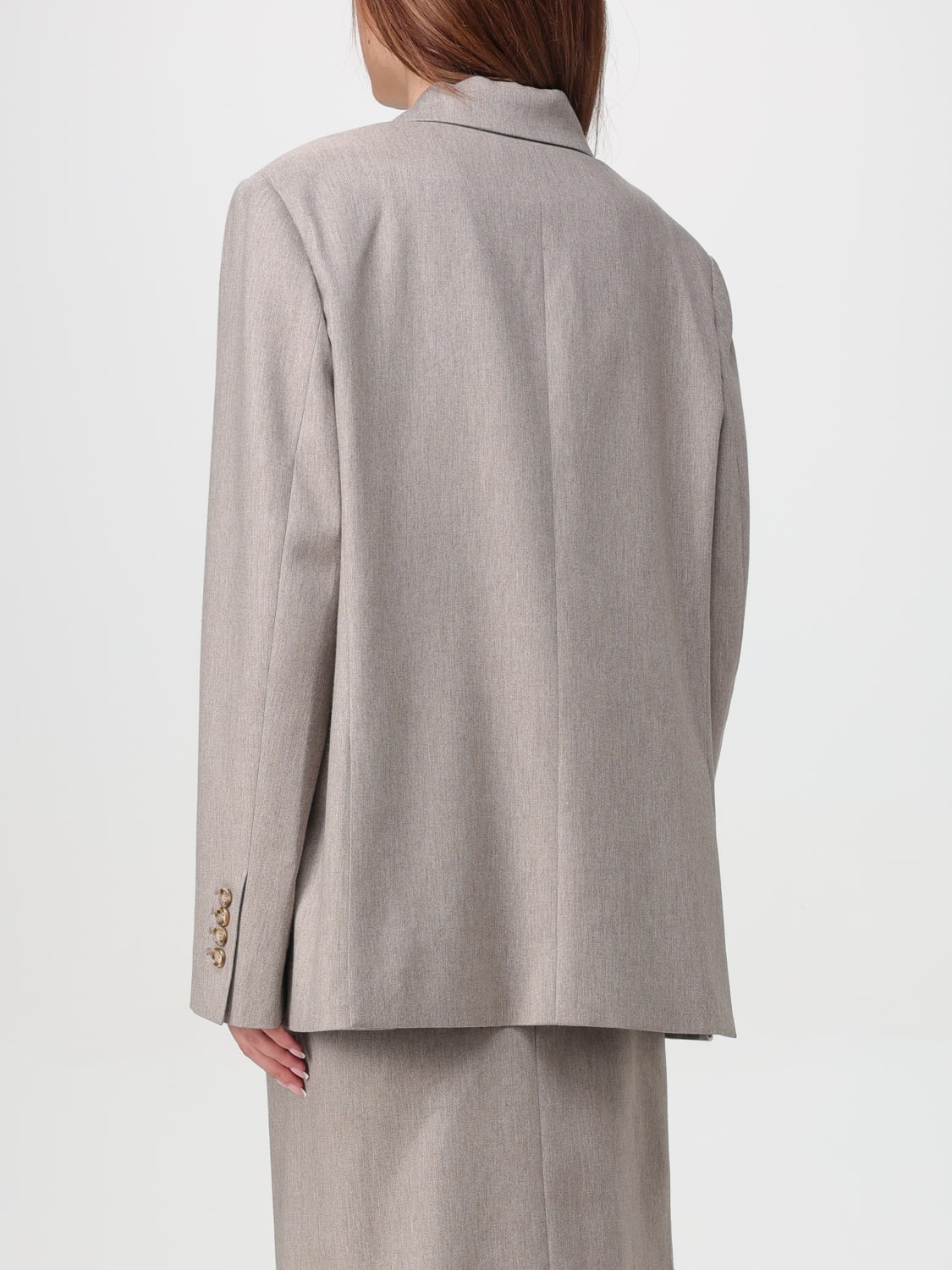 THE ANDAMANE GIACCA: Blazer a doppiopetto Andamane in misto lana vergine , Beige - Img 3