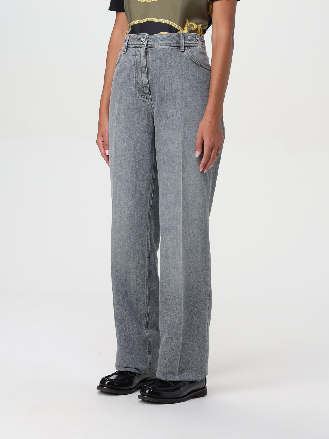 VERSACE JEANS: Jeans woman Versace, Grey - Img 4