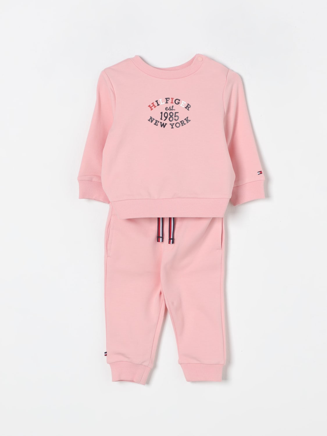 TOMMY HILFIGER JUMPSUIT: Tommy Hilfiger sweatshirt + joggers set, Pink - Img 1