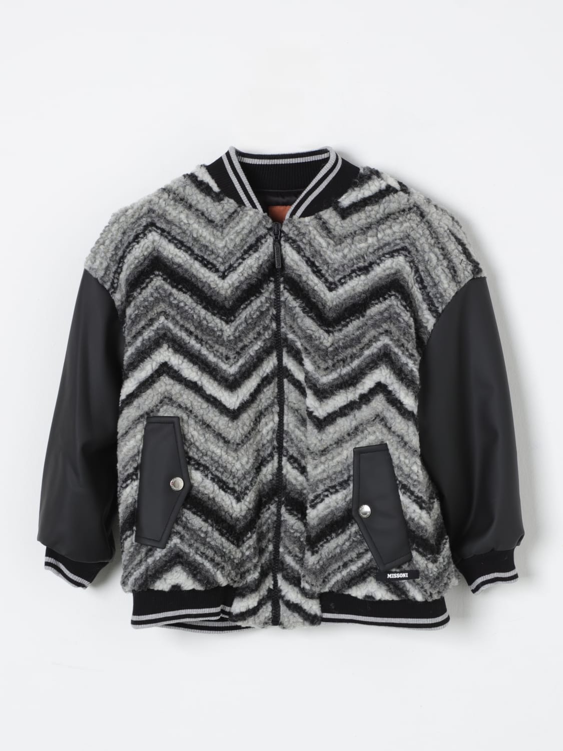 MISSONI ジャケット: コート ボーイ Missoni, ブラック - Img 1