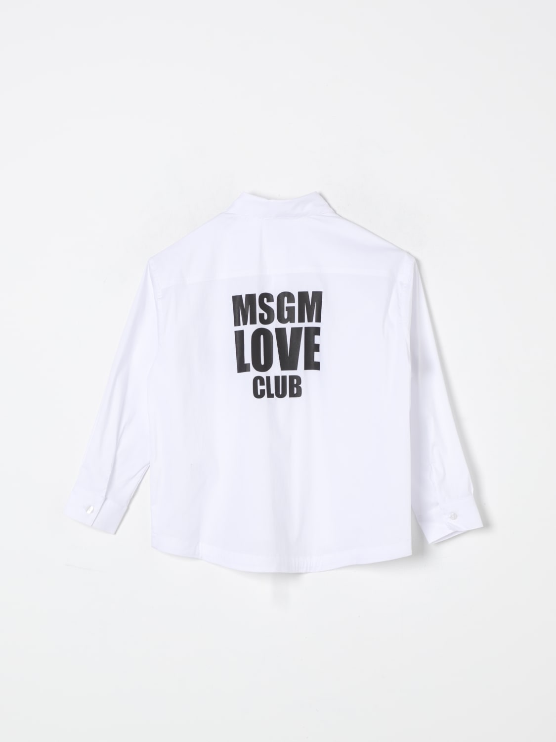 MSGM KIDS SHIRT: MSGM Kids shirt with back logo, White - Img 2