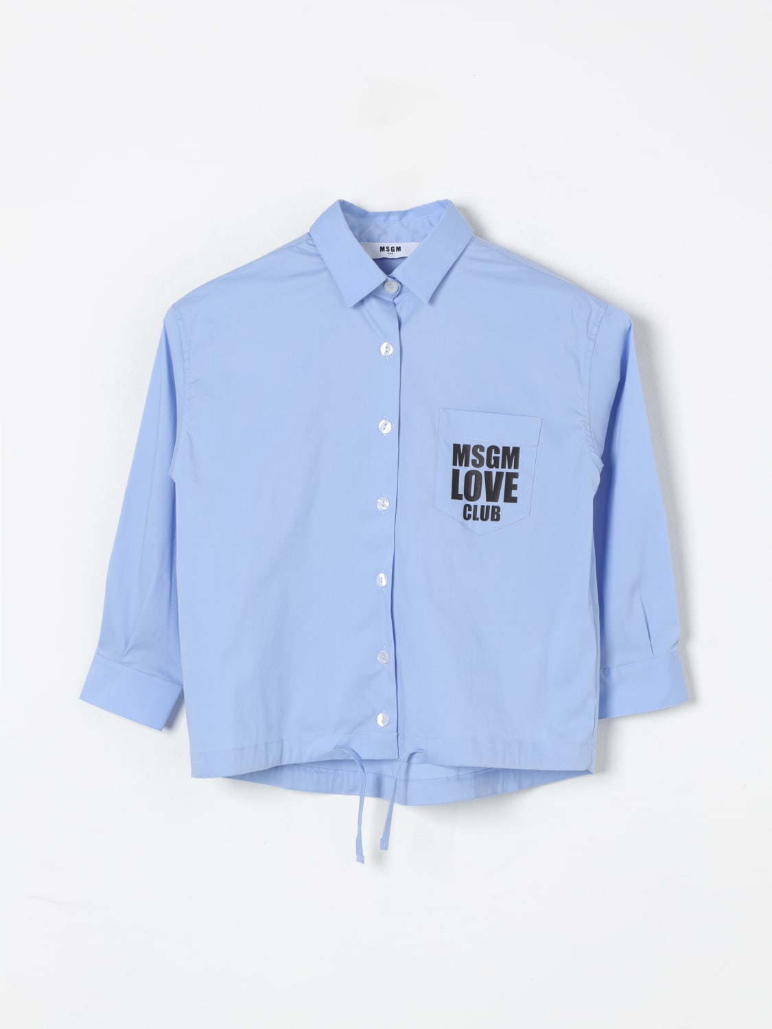 MSGM KIDS SHIRT: MSGM Kids shirt with back logo, Gnawed Blue - Img 1