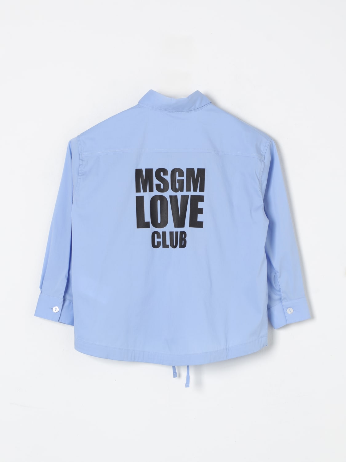 MSGM KIDS SHIRT: MSGM Kids shirt with back logo, Gnawed Blue - Img 2