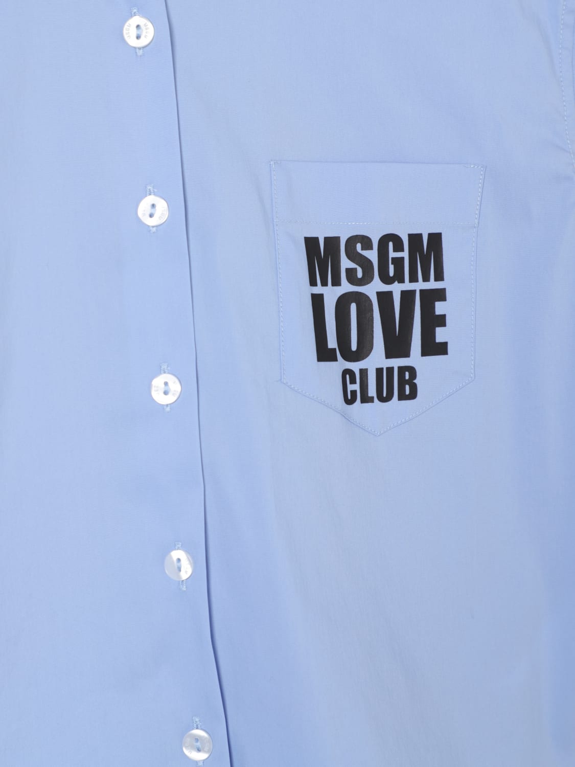 MSGM KIDS SHIRT: MSGM Kids shirt with back logo, Gnawed Blue - Img 3