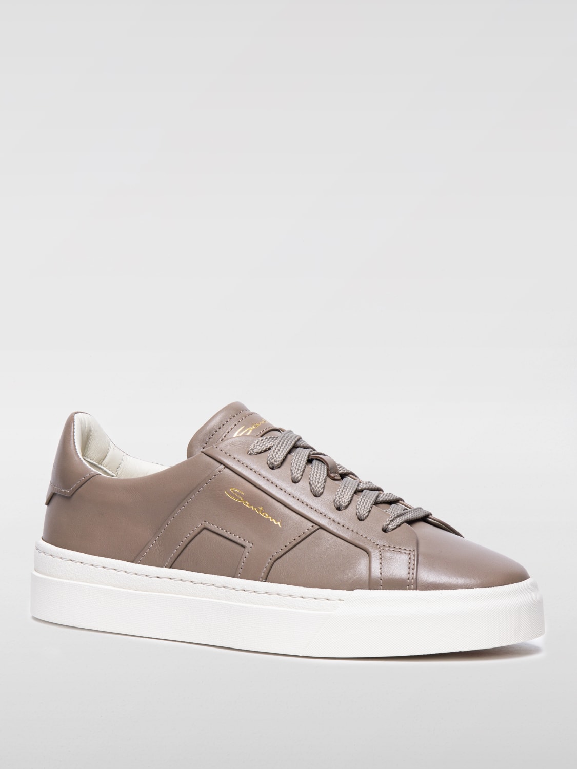 SANTONI SNEAKERS: Sneakers Santoni in pelle, Marrone - Img 2