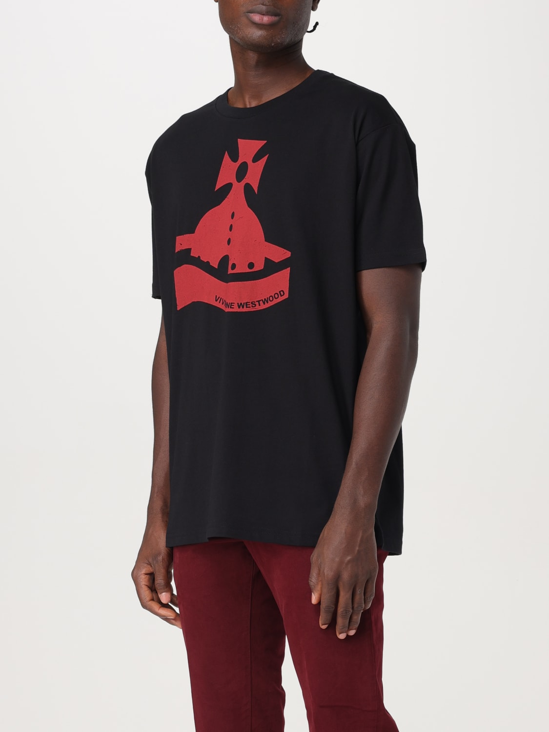 VIVIENNE WESTWOOD：Tシャツ メンズ - ブラック | GIGLIO.COMオンラインのVivienne Westwood Tシャツ  3G01002FJ001M