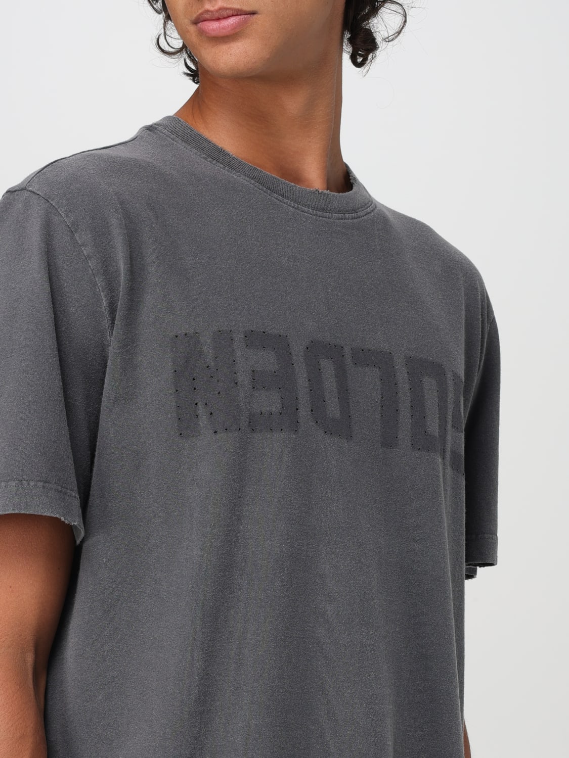 Tシャツ・カットソー GOLDEN GOOSE Men T-shirt Grey Golden Goose logo-print Cotton T-shirt | Grey | FARFETCH