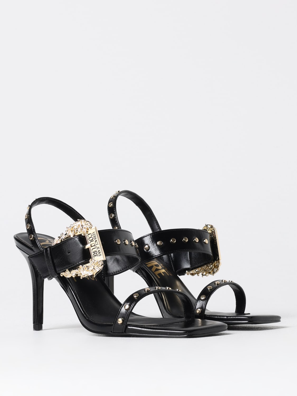 VERSACE JEANS COUTURE HEELED SANDALS: Heeled sandals woman Versace Jeans Couture, Black - Img 2