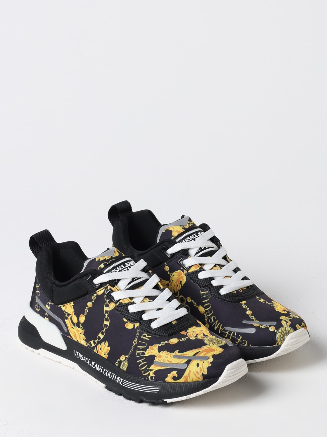 VERSACE JEANS COUTURE SNEAKERS: Sneakers Baroque Versace Jeans Couture in nylon , Nero - Img 2