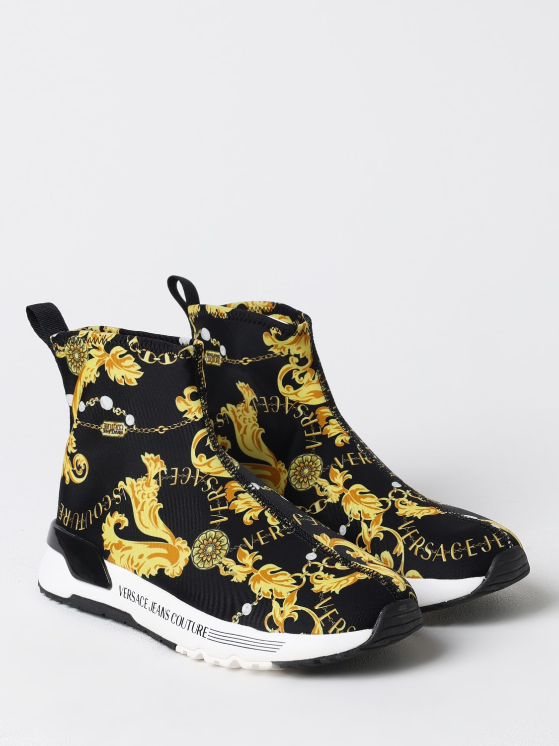 VERSACE JEANS COUTURE SNEAKERS: Sneakers Baroque Versace Jeans Couture in nylon , Nero - Img 2