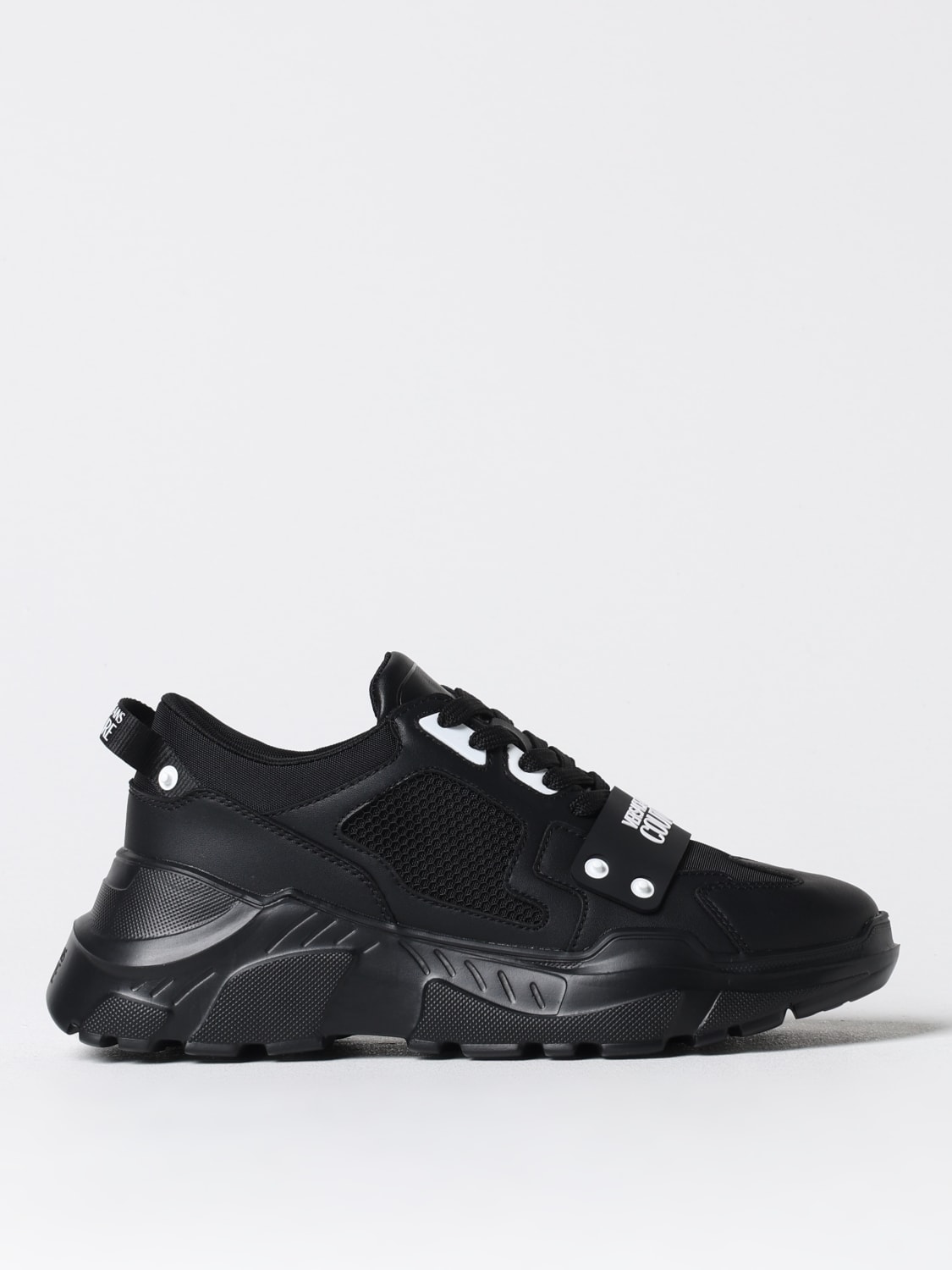 VERSACE JEANS COUTURE SNEAKERS: Sneakers Speedtrack Versace Jeans Couture in pelle e mesh , Nero - Img 1