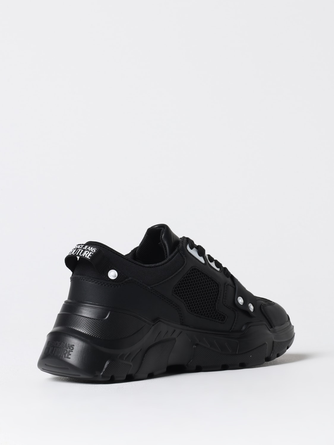 VERSACE JEANS COUTURE SNEAKERS: Sneakers Speedtrack Versace Jeans Couture in pelle e mesh , Nero - Img 3