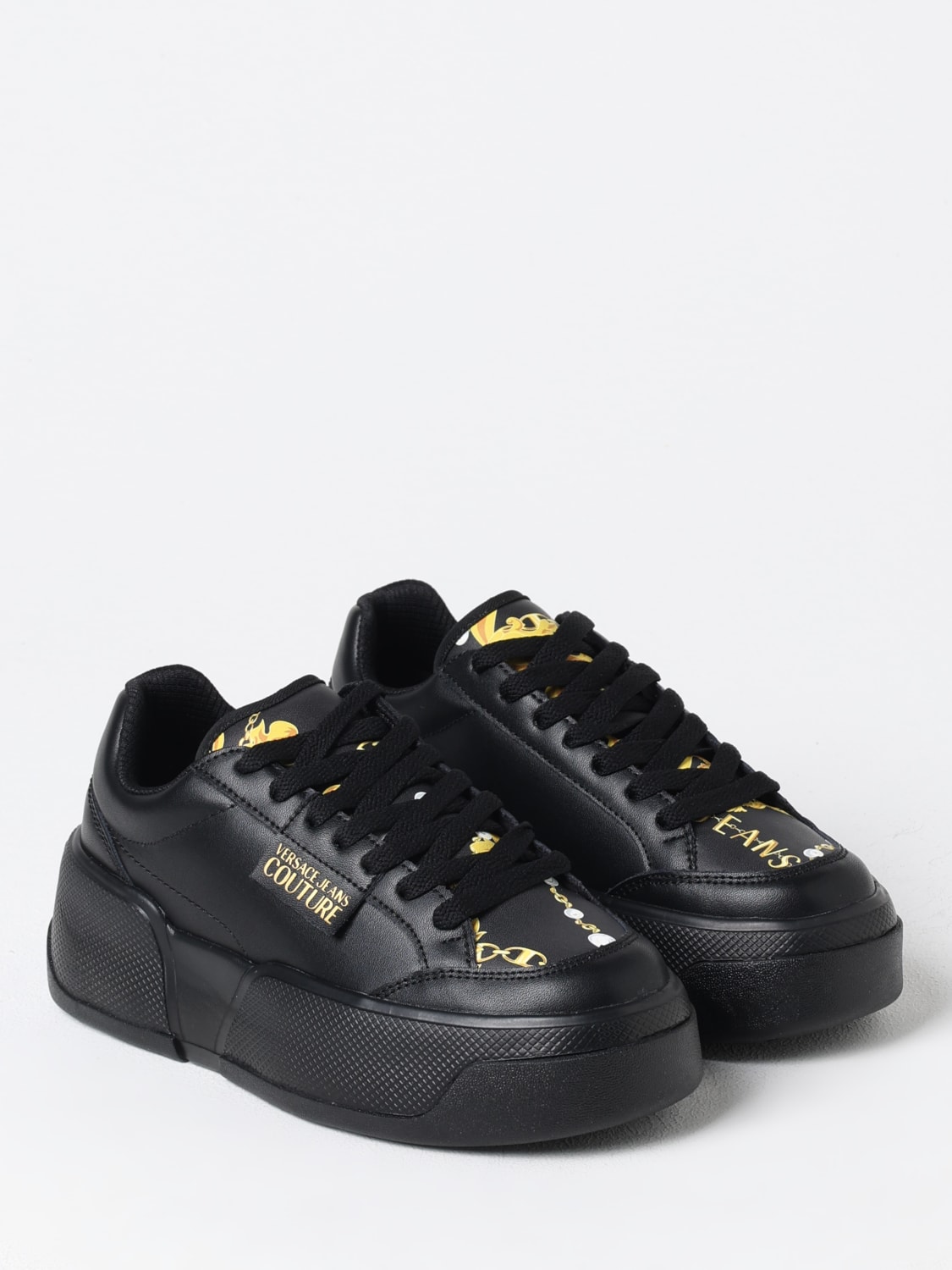 VERSACE JEANS COUTURE SNEAKERS: Sneakers Versace Jeans Couture in pelle sintetica , Nero - Img 2