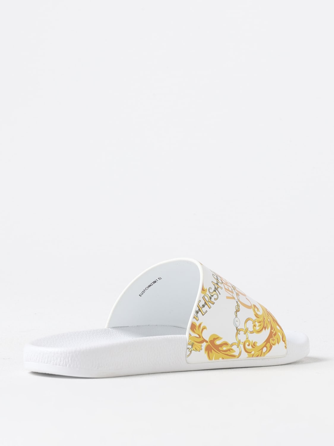 VERSACE JEANS COUTURE FLAT SANDALS: Flat sandals woman Versace Jeans Couture, White - Img 3