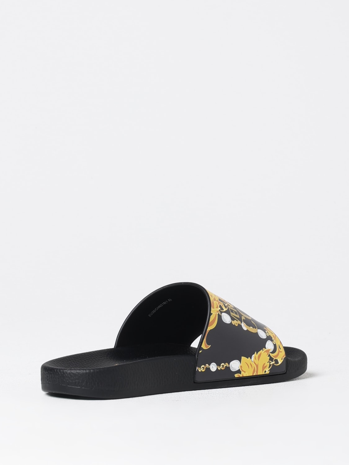 VERSACE JEANS COUTURE FLAT SANDALS: Flat sandals woman Versace Jeans Couture, Black - Img 3