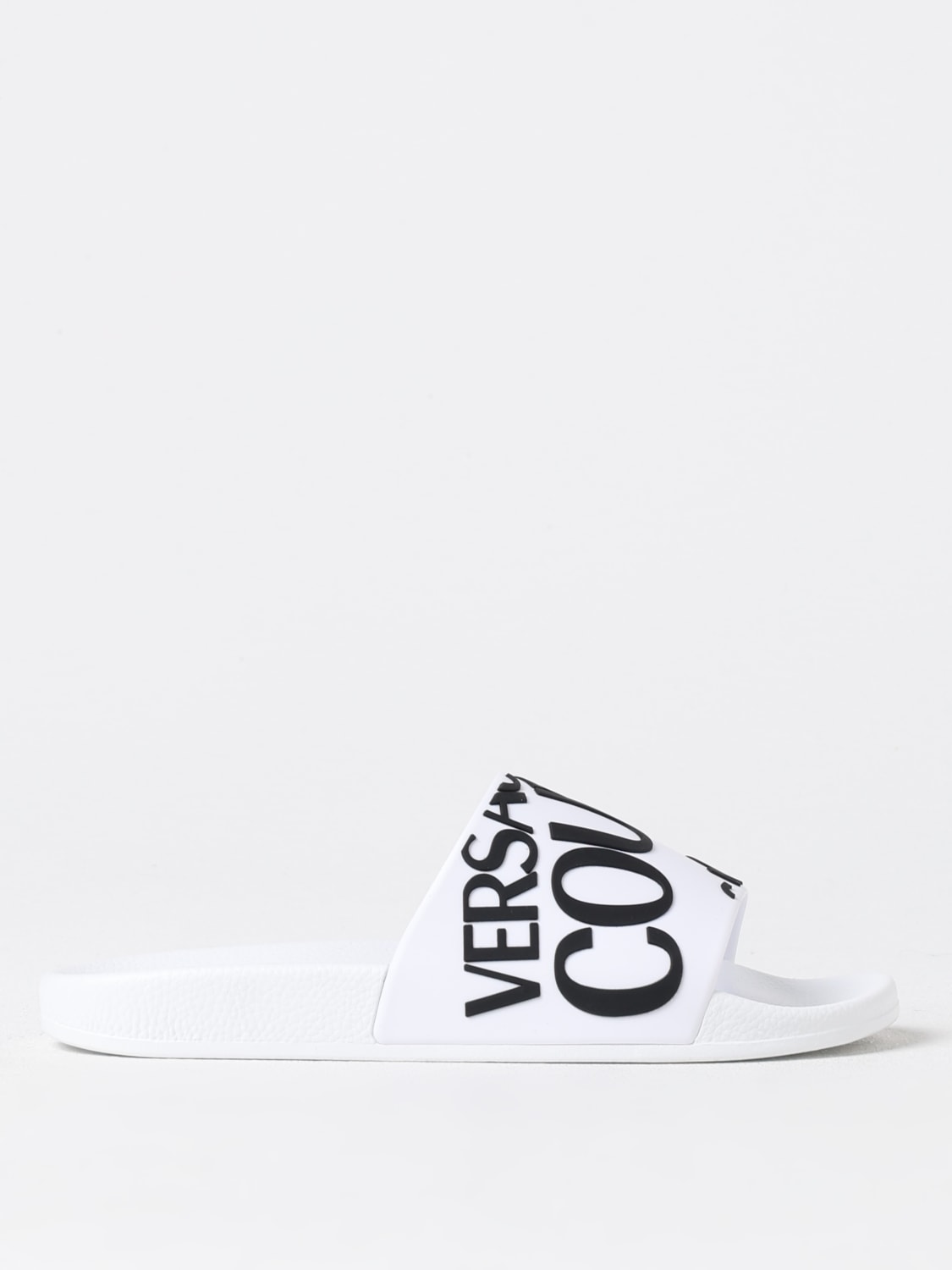 VERSACE JEANS COUTURE FLAT SANDALS: Flat sandals woman Versace Jeans Couture, White - Img 1