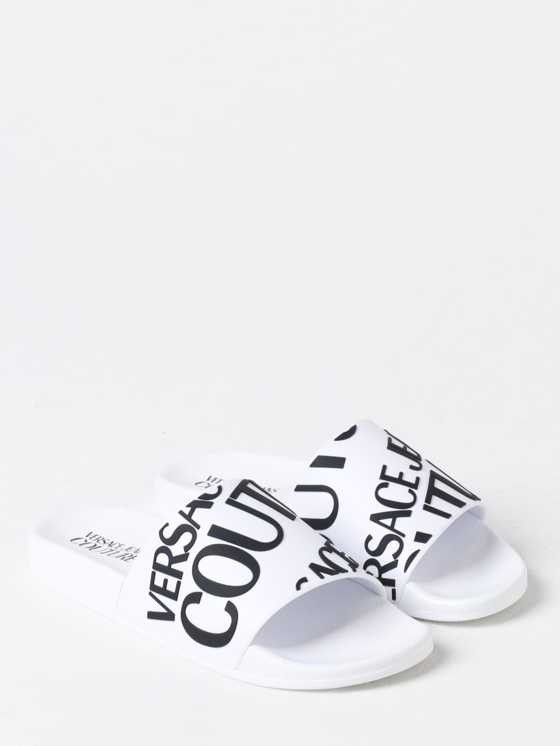 VERSACE JEANS COUTURE FLAT SANDALS: Flat sandals woman Versace Jeans Couture, White - Img 2