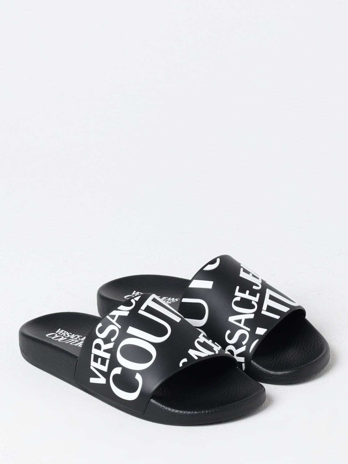 VERSACE JEANS COUTURE FLAT SANDALS: Flat sandals woman Versace Jeans Couture, Black - Img 2