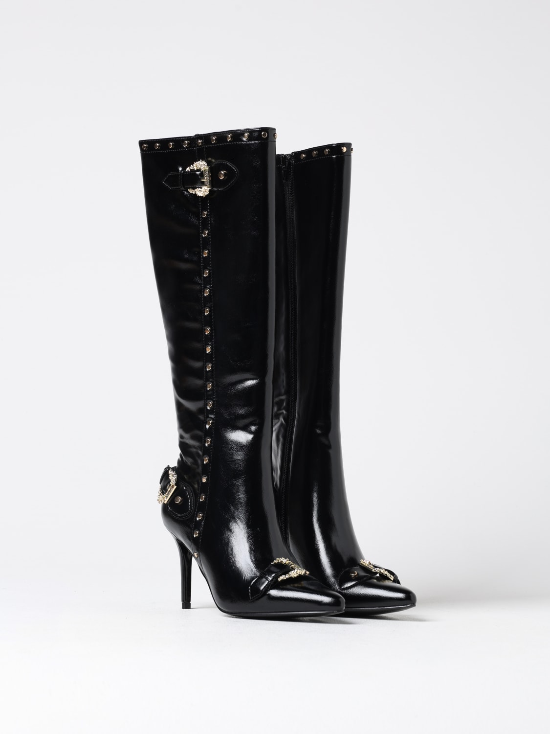 VERSACE JEANS COUTURE FLAT ANKLE BOOTS: Flat ankle boots woman Versace Jeans Couture, Black - Img 2