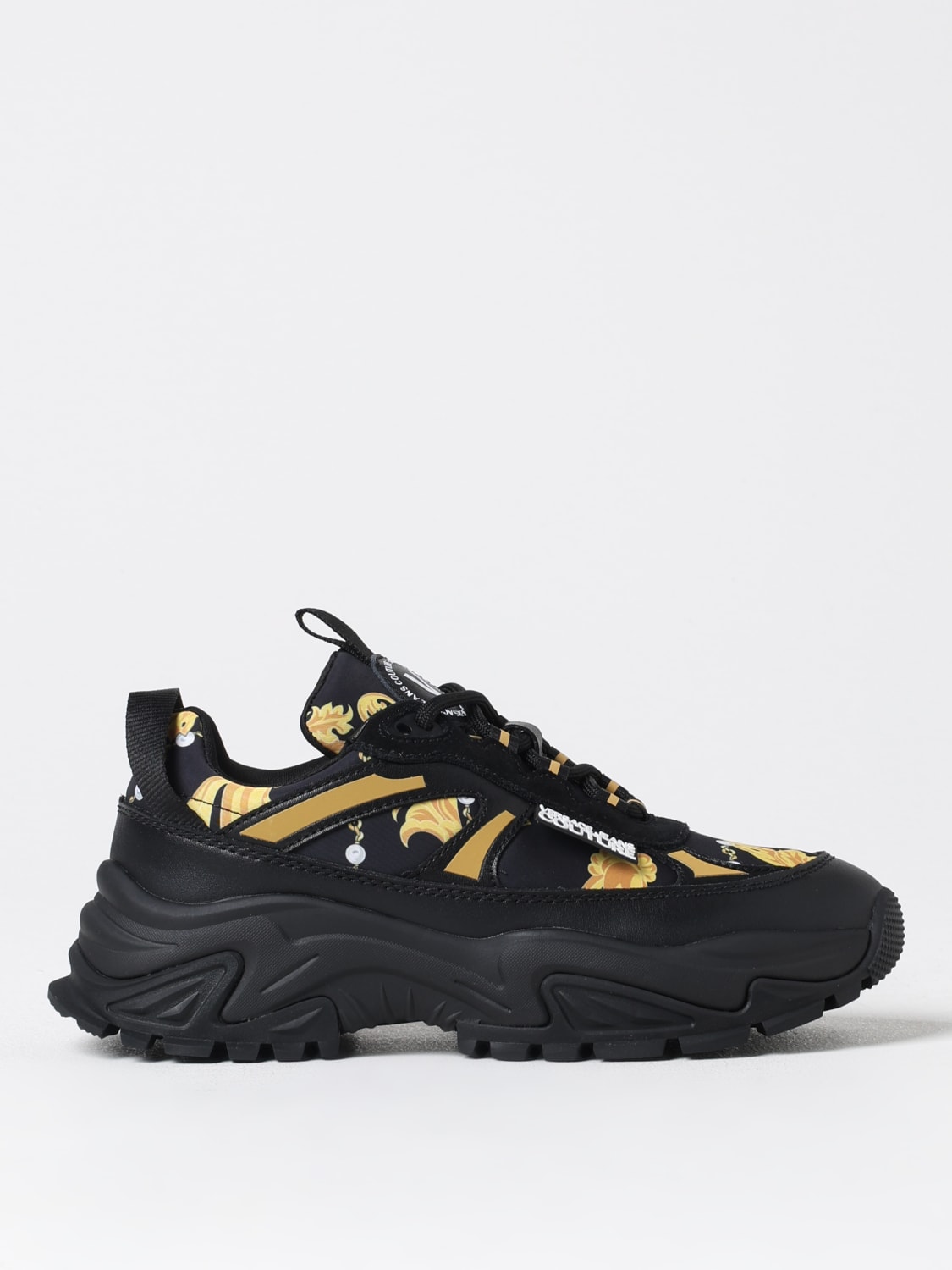 VERSACE JEANS COUTURE SNEAKERS: Sneakers Baroque Versace Jeans Couture in pelle sintetica , Nero - Img 1