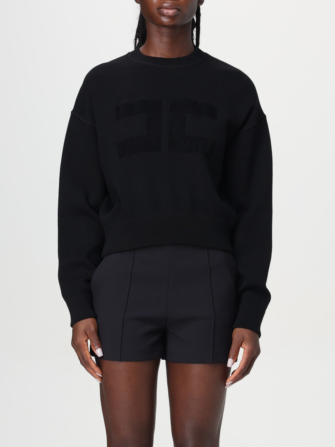 ELISABETTA FRANCHI SWEATSHIRT: Sweater woman Elisabetta Franchi, Black - Img 1