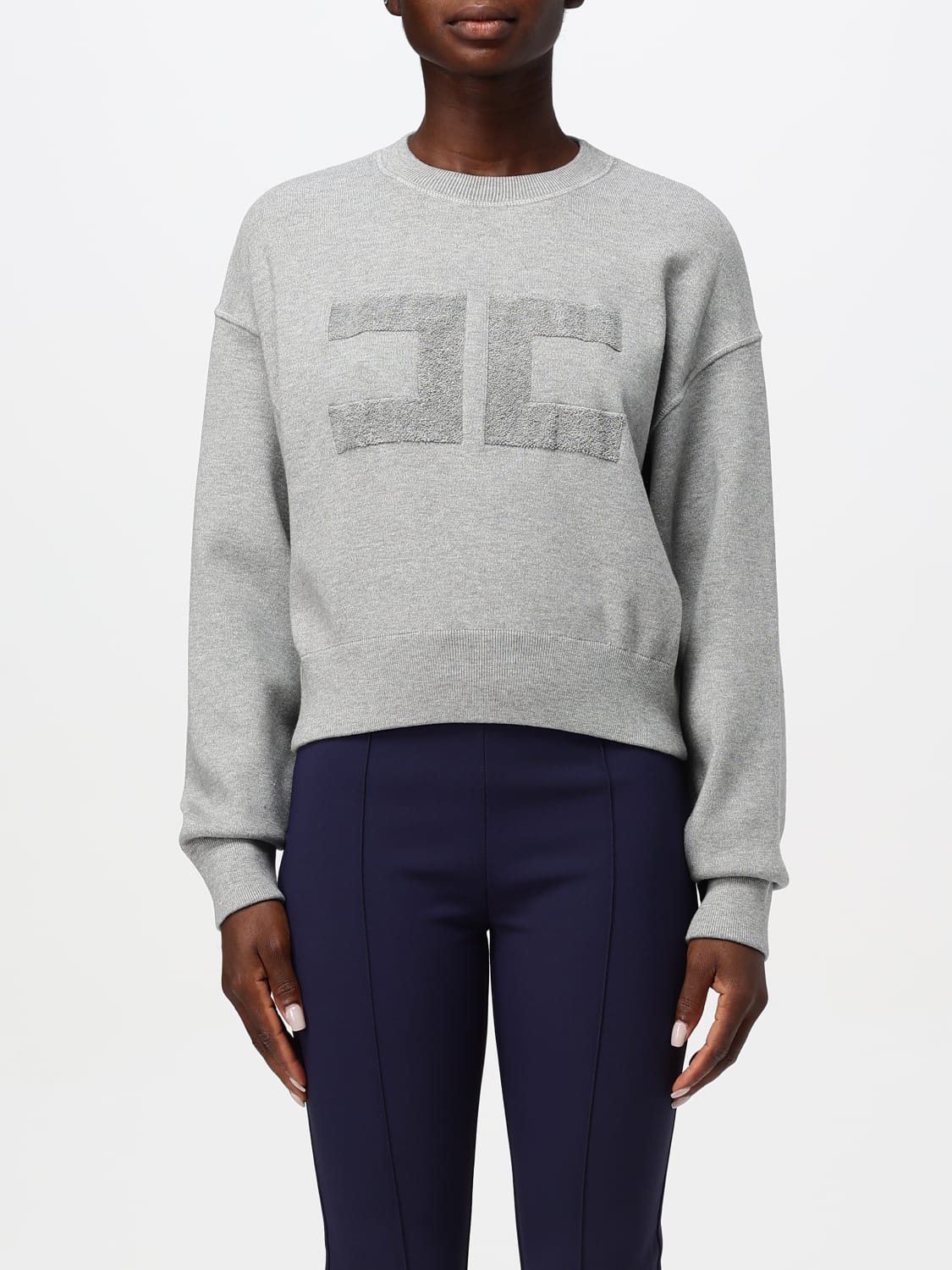 ELISABETTA FRANCHI SWEATSHIRT: Sweater woman Elisabetta Franchi, Grey - Img 1