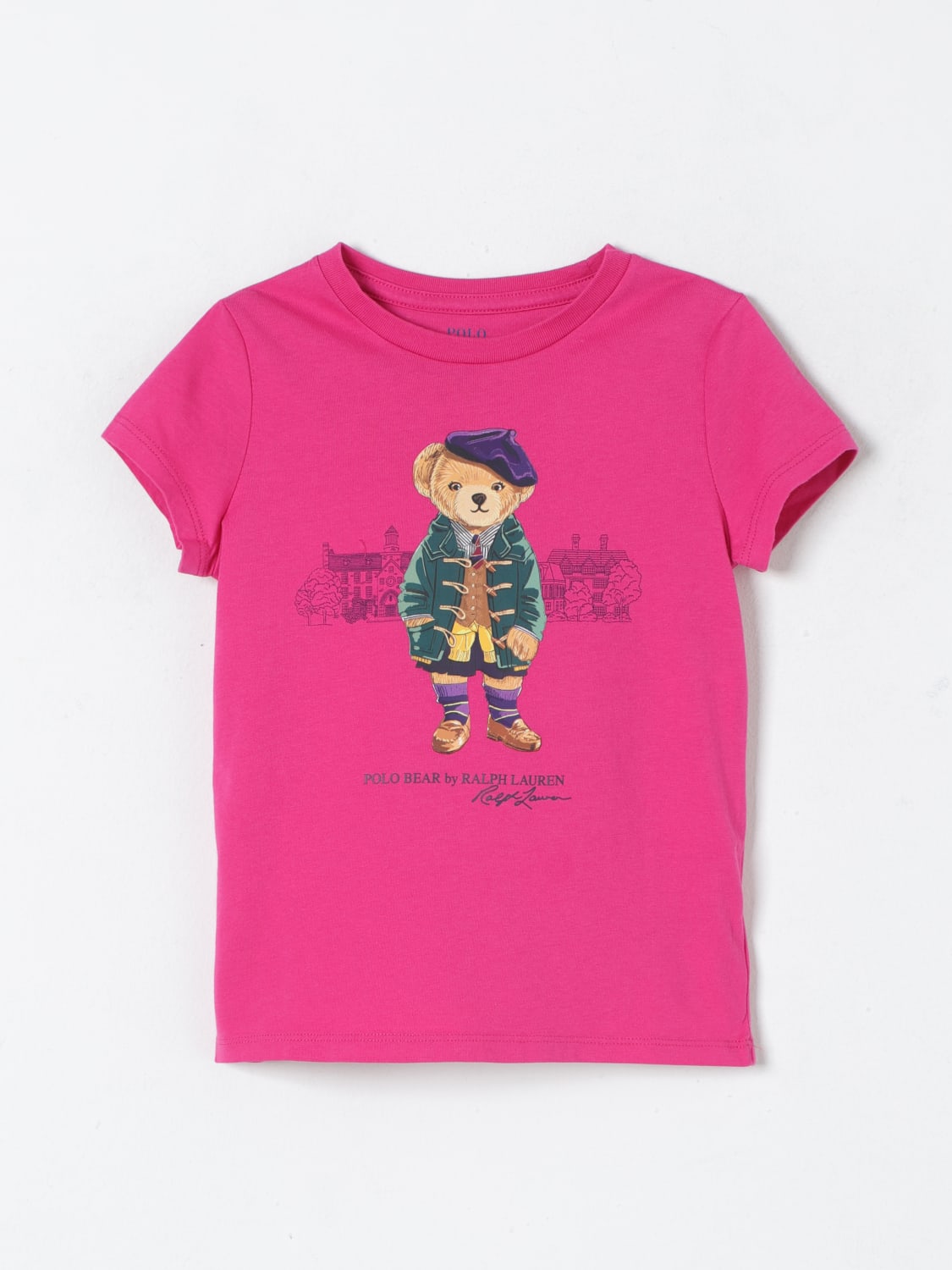 POLO RALPH LAUREN T-SHIRT: T-shirt kids Polo Ralph Lauren, Fuchsia - Img 1