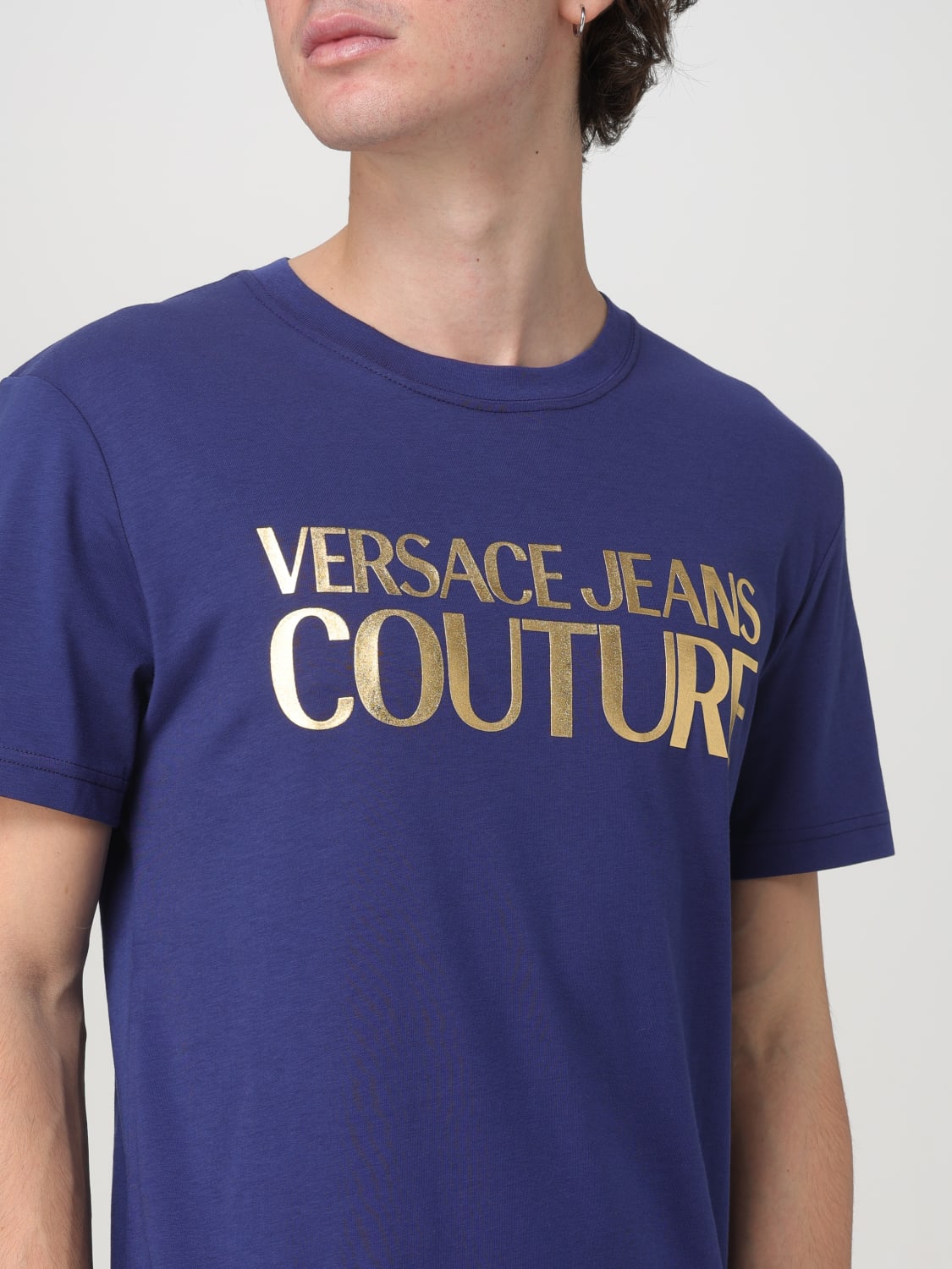 VERSACE JEANS COUTURE T-SHIRT: T-shirt con logo Versace Jeans Couture, Blue - Img 3