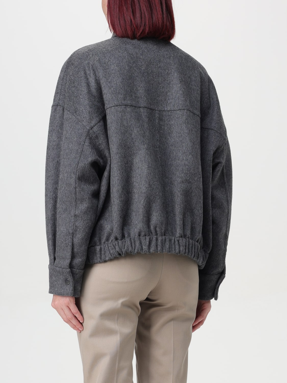 ジャケット BRUNELLO CUCINELLI Woman Jacket Grey MRTR20916 CYD30 Cashmere down jacket in grey - Brunello Cucinelli | Mytheresa
