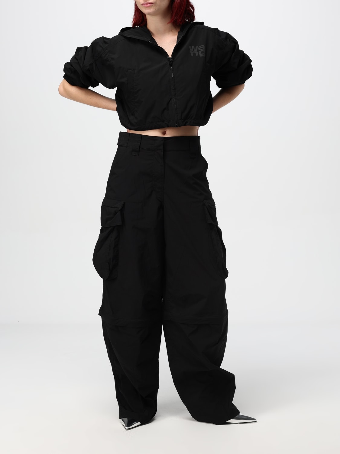 ALEXANDER WANG: nylon zip-up jacket - Black | Alexander Wang