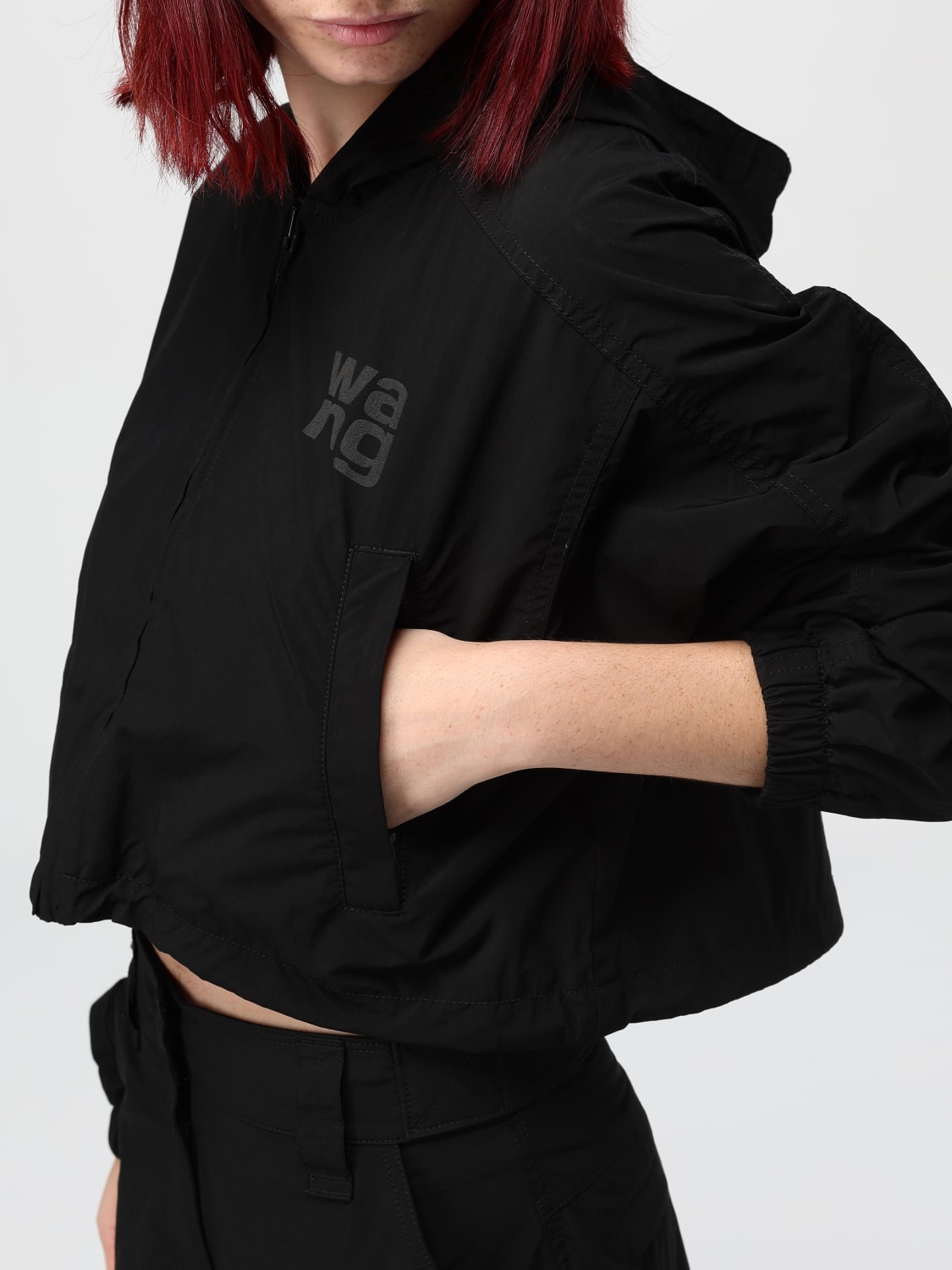 ALEXANDER WANG: nylon zip-up jacket - Black | Alexander Wang ALEXANDER WANG: nylon zip-up jacket - Black | Alexander Wang