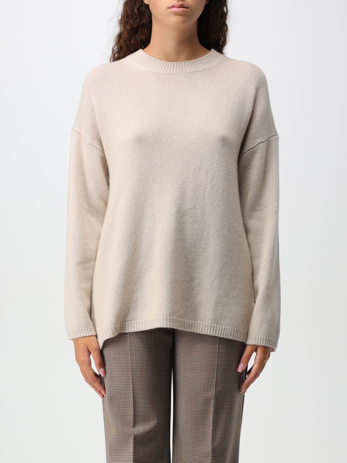 ALLUDE MAGLIA: Maglia a girocollo basic Allude, Beige - Img 1