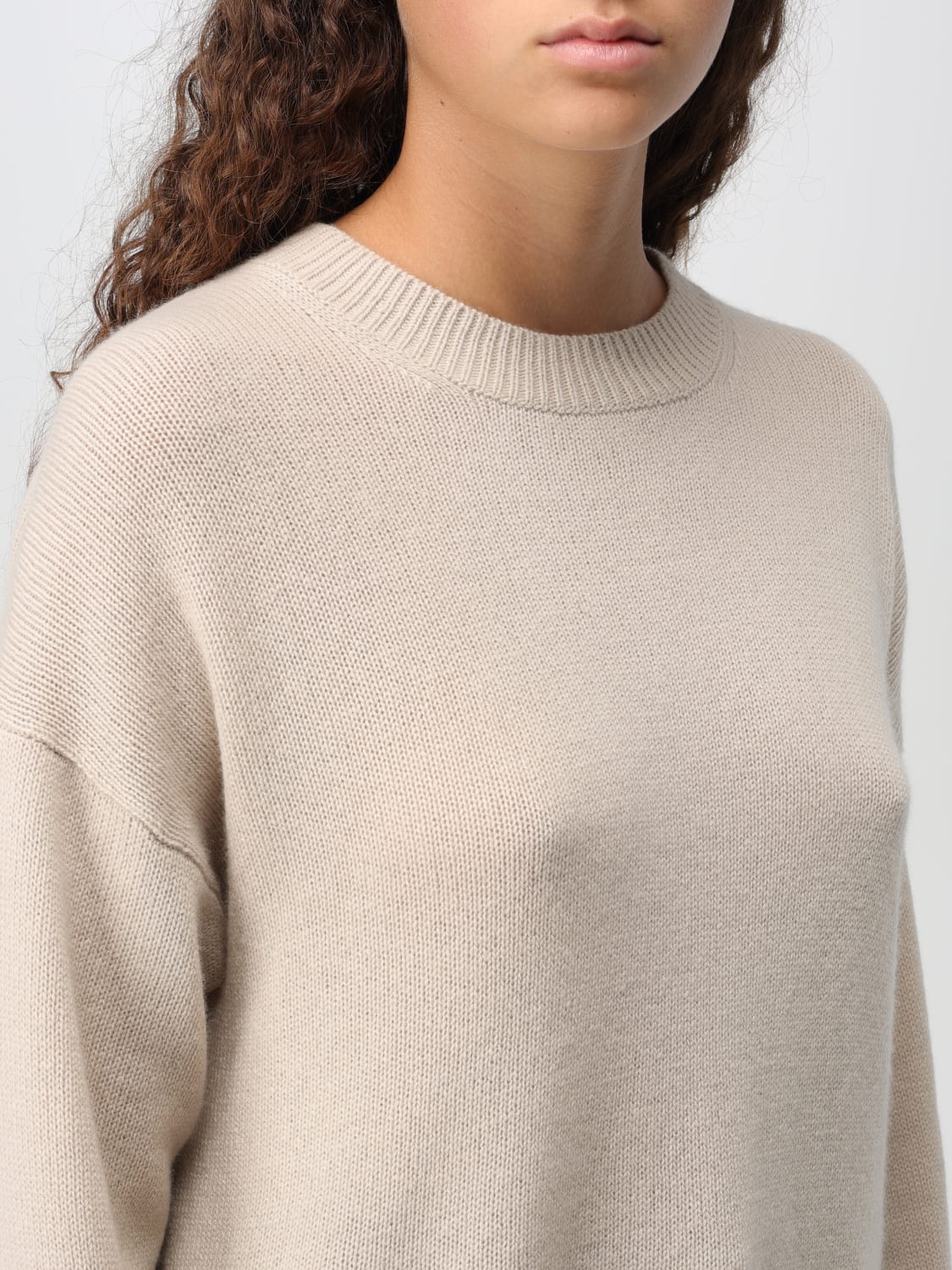 ALLUDE MAGLIA: Maglia a girocollo basic Allude, Beige - Img 3