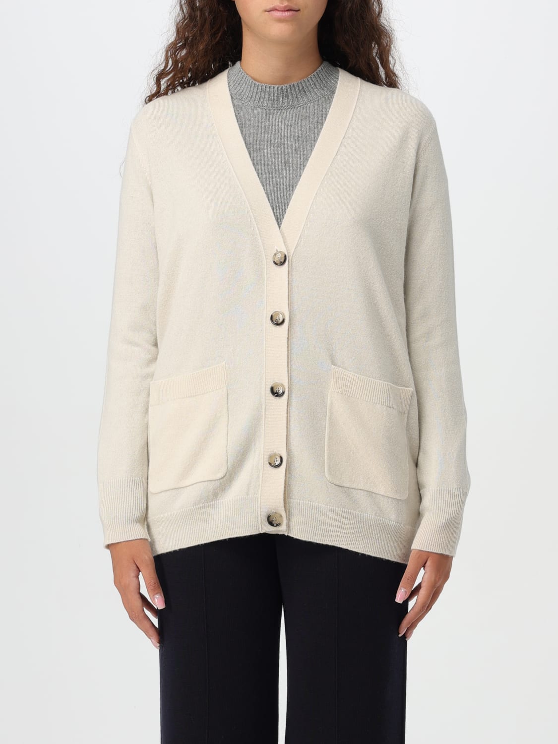 ALLUDE CARDIGAN: Pull femme Allude, Beige - Img 1