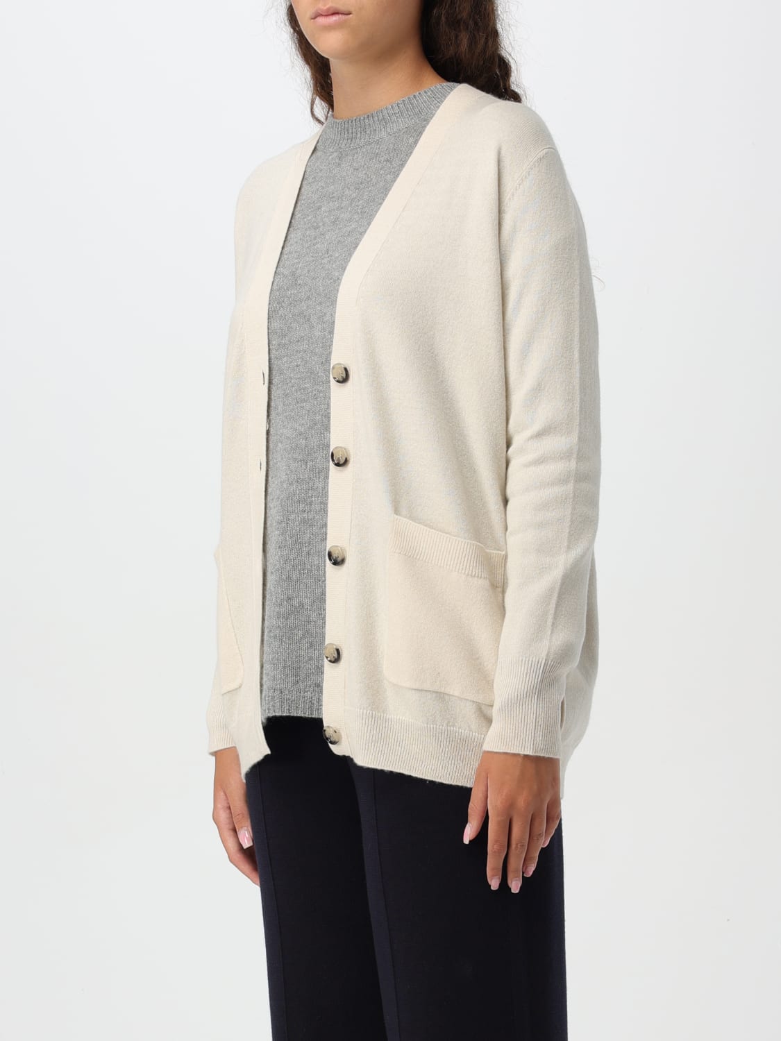 ALLUDE CARDIGAN: Pull femme Allude, Beige - Img 3